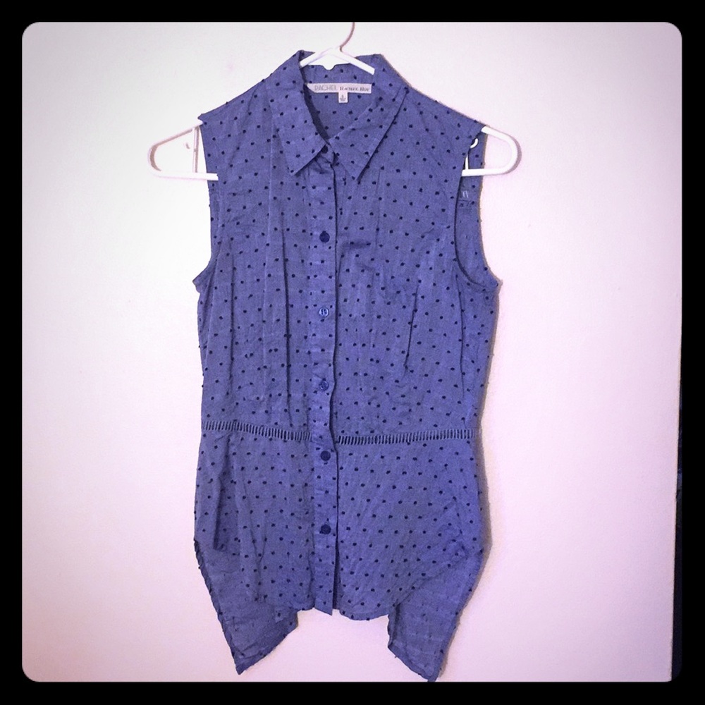 Rachel Roy Swiss dot peplum blouse